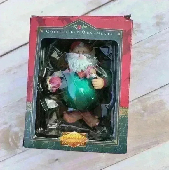 Vintage 90s Matrix Collections Santa Elf Bauble Christmas Ornament With Box - Picture 2 of 11